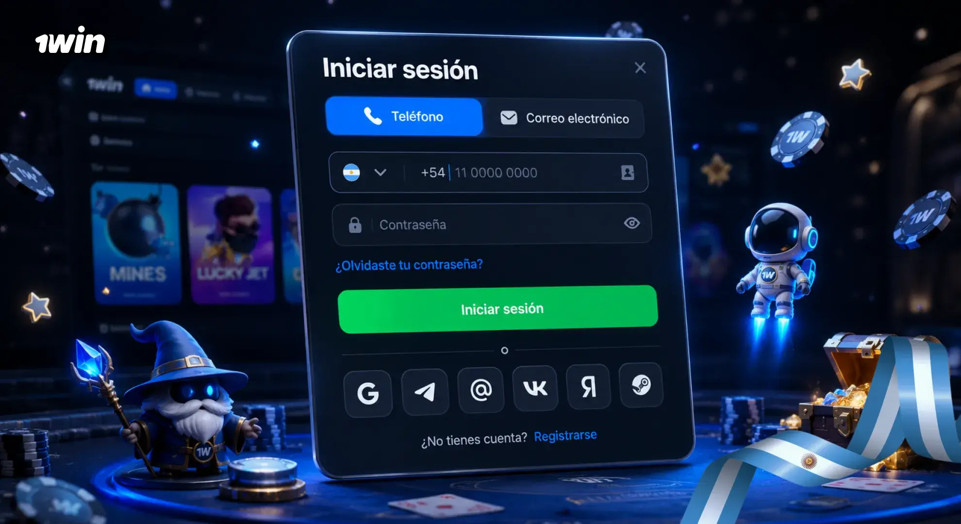 Acceso a la cuenta en 1win
